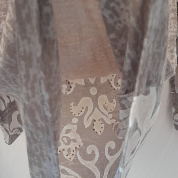 Y2K Rhinestone Embellish 3/4 Sleeve I.N.C. International Concepts Paisley Blouse - Picture 5 of 6